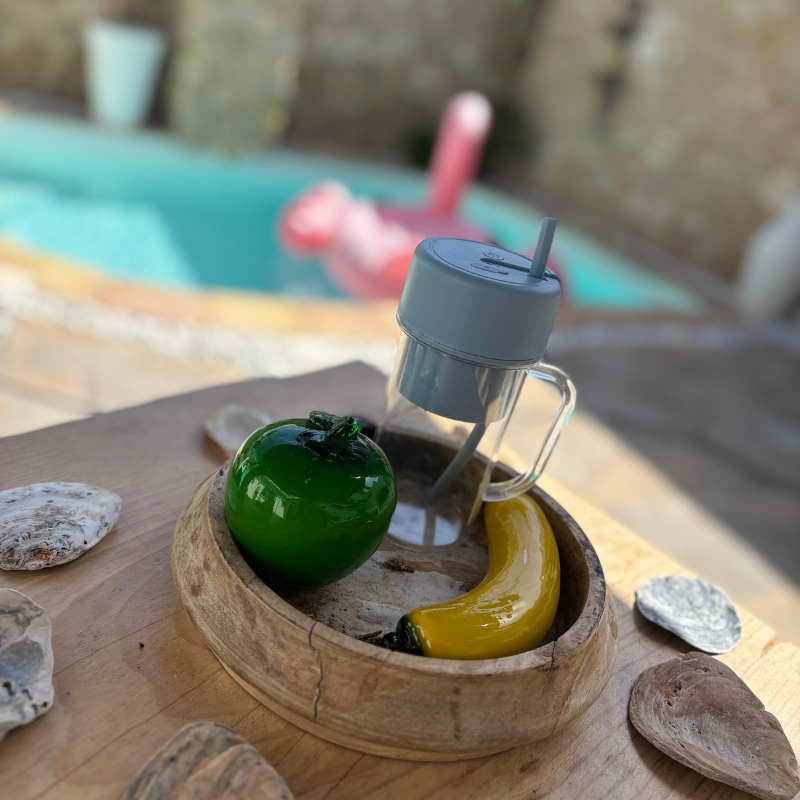 Batidora portátil con pajita
